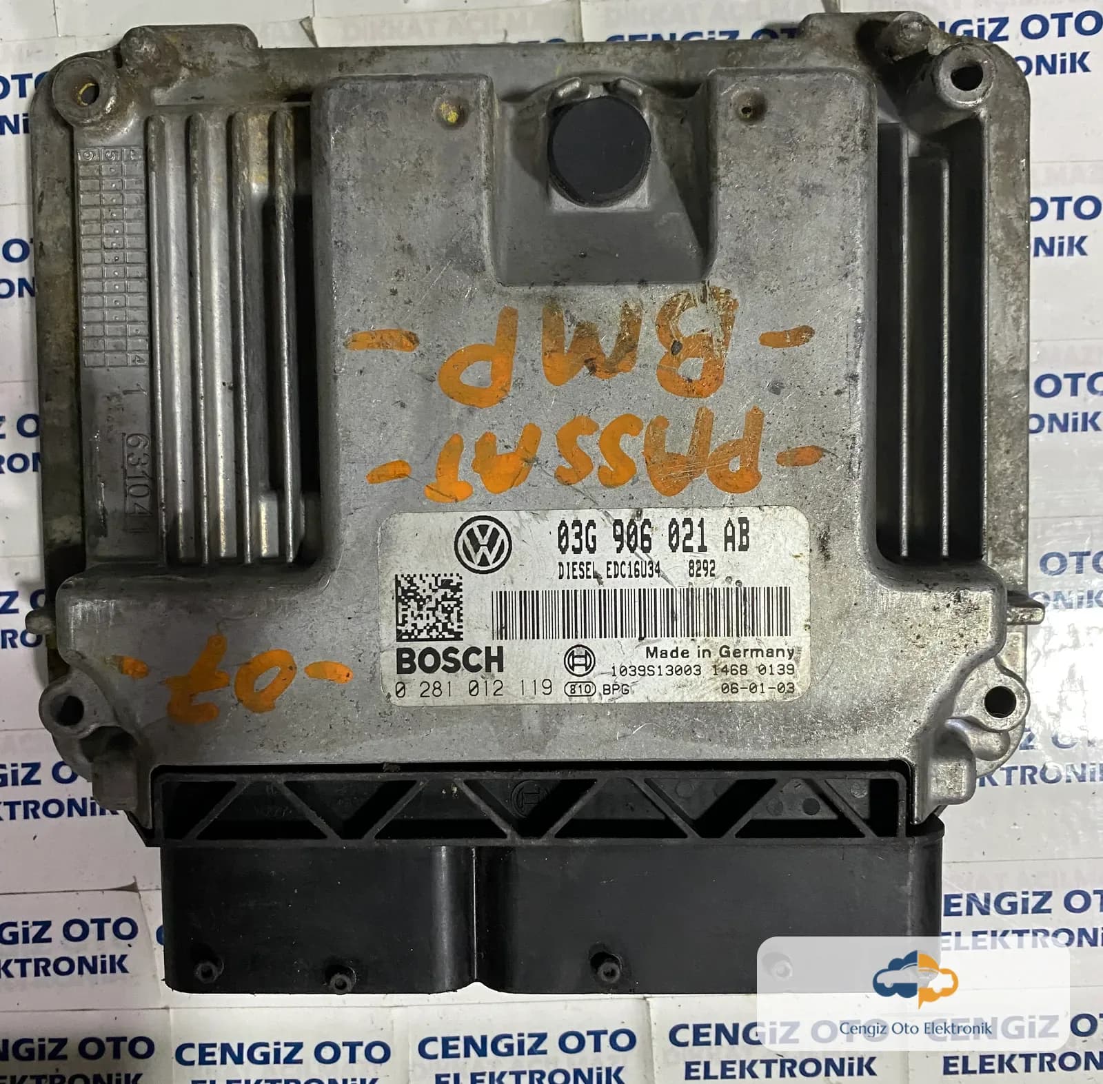 Volkswagen Passat Caddy 2.0 TDI Motor Beyini - 0281012119 - 0 281 012 119 - 03G 906 021 AB - 03G906021AB
